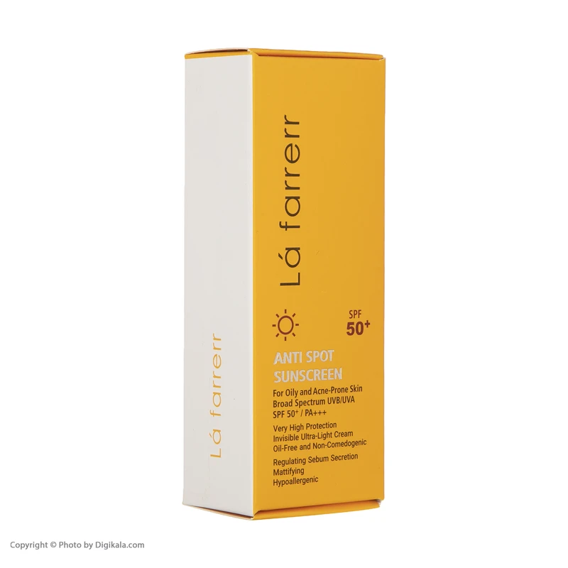 کرم ضدآفتاب ضدلک بی‌رنگ لافارر SPF50 پوست چرب و آکنه‌ای 40ml — تصویر 3
